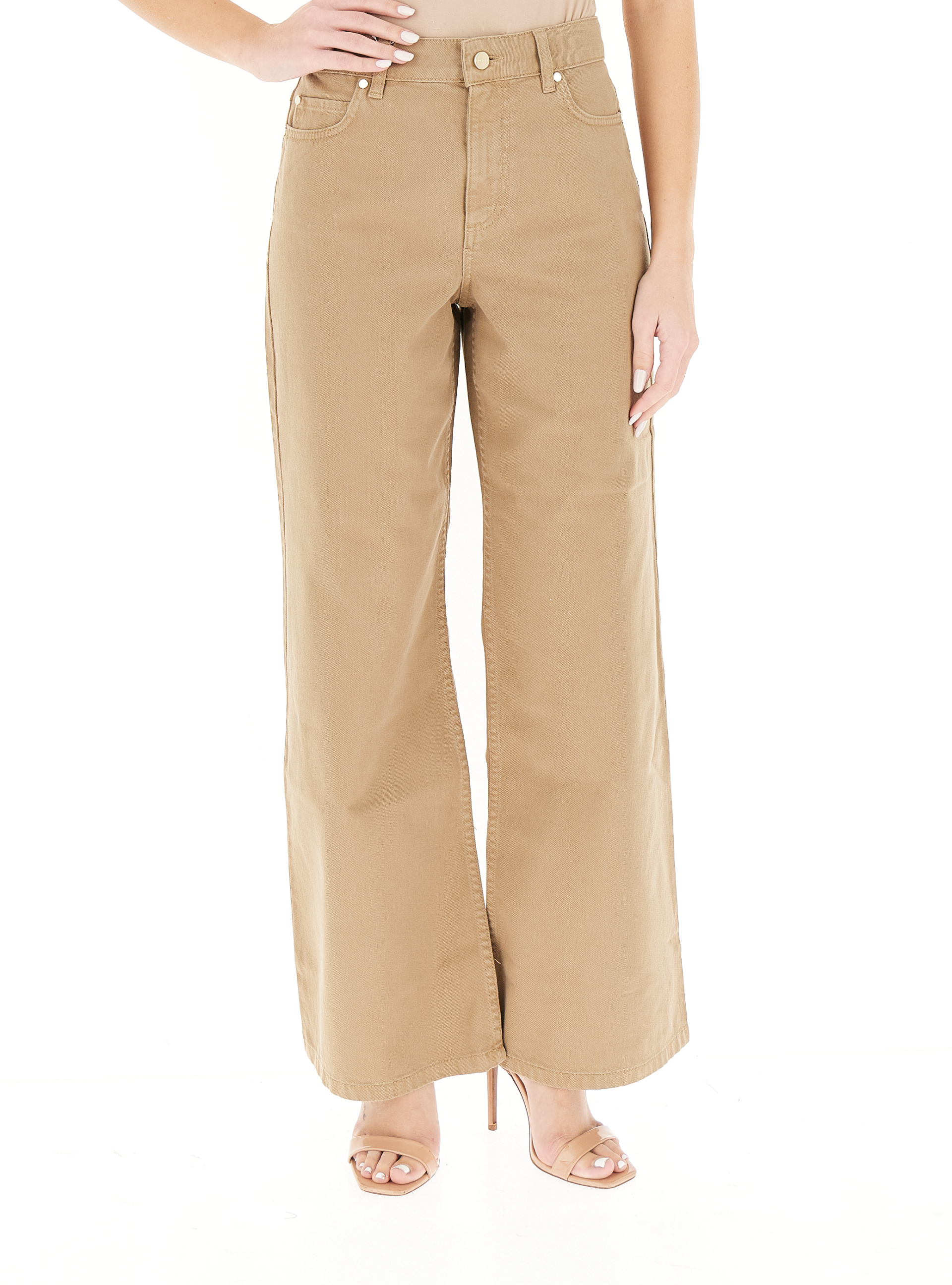 Pantalone wide leg CAMMELLO