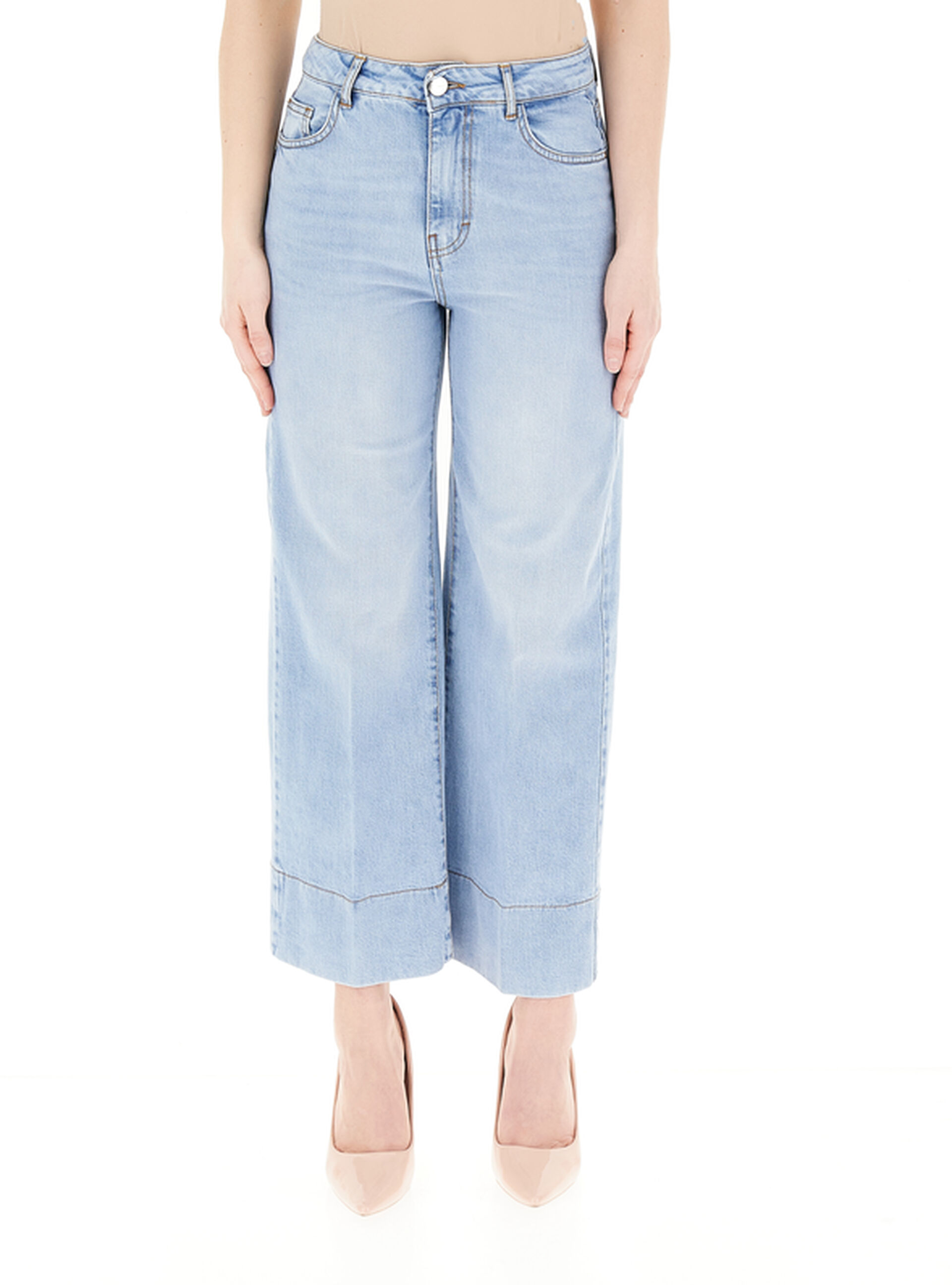 Jeans wide leg AZZURRO OXFORD