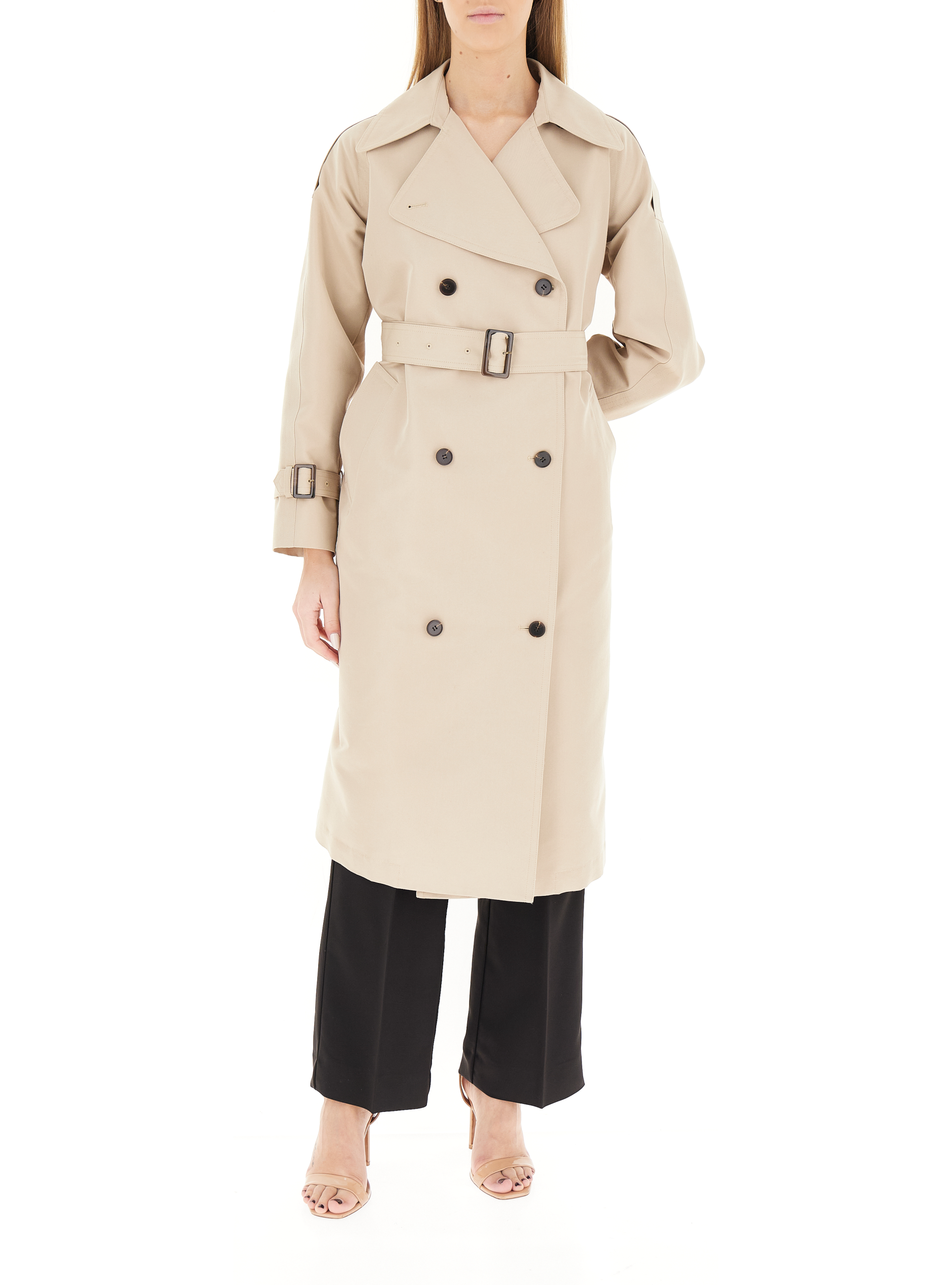 Trench doppiopetto con cintura BEIGE 42