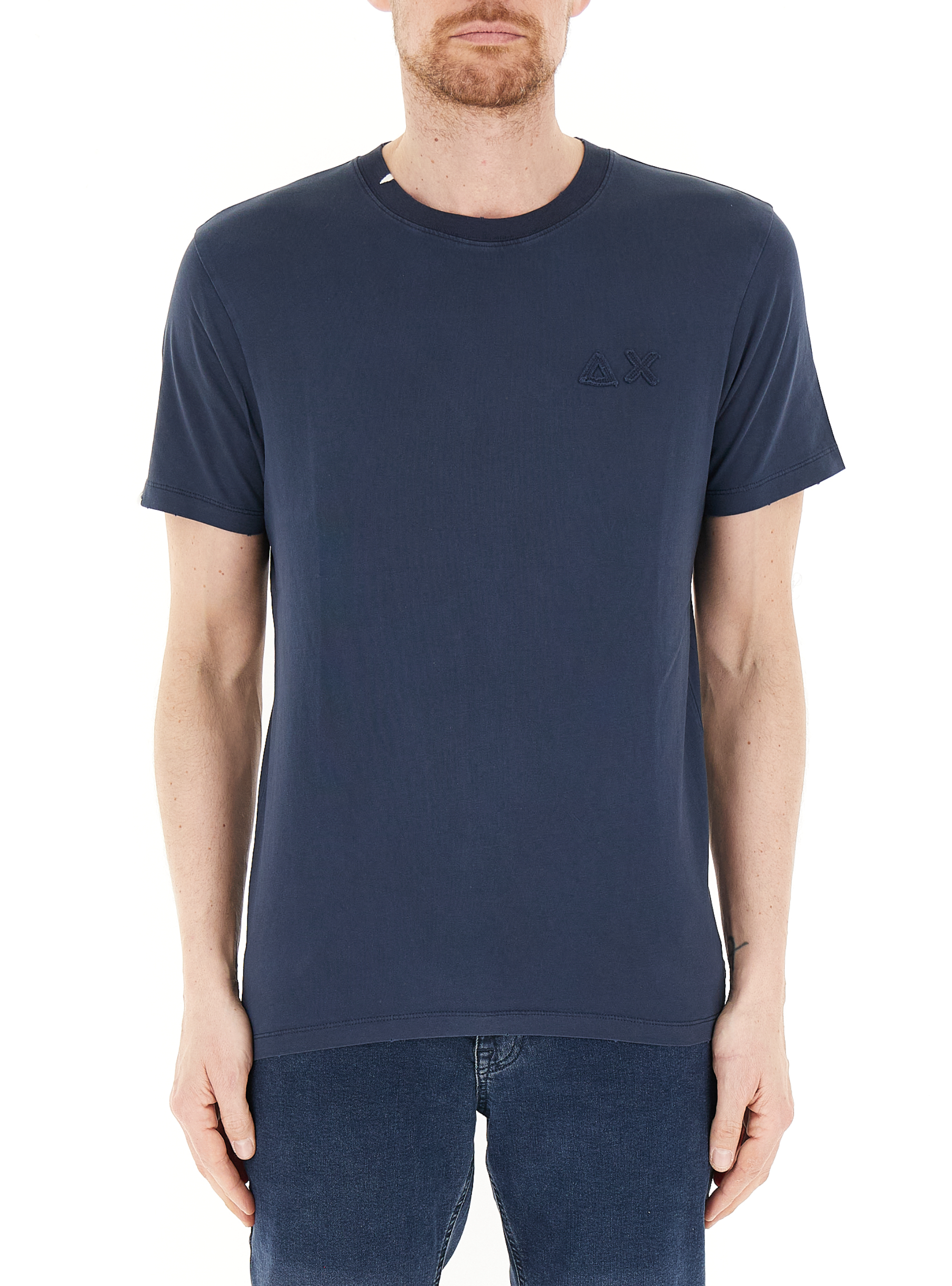 SUN68 T-shirt in cotone BLU NAVY