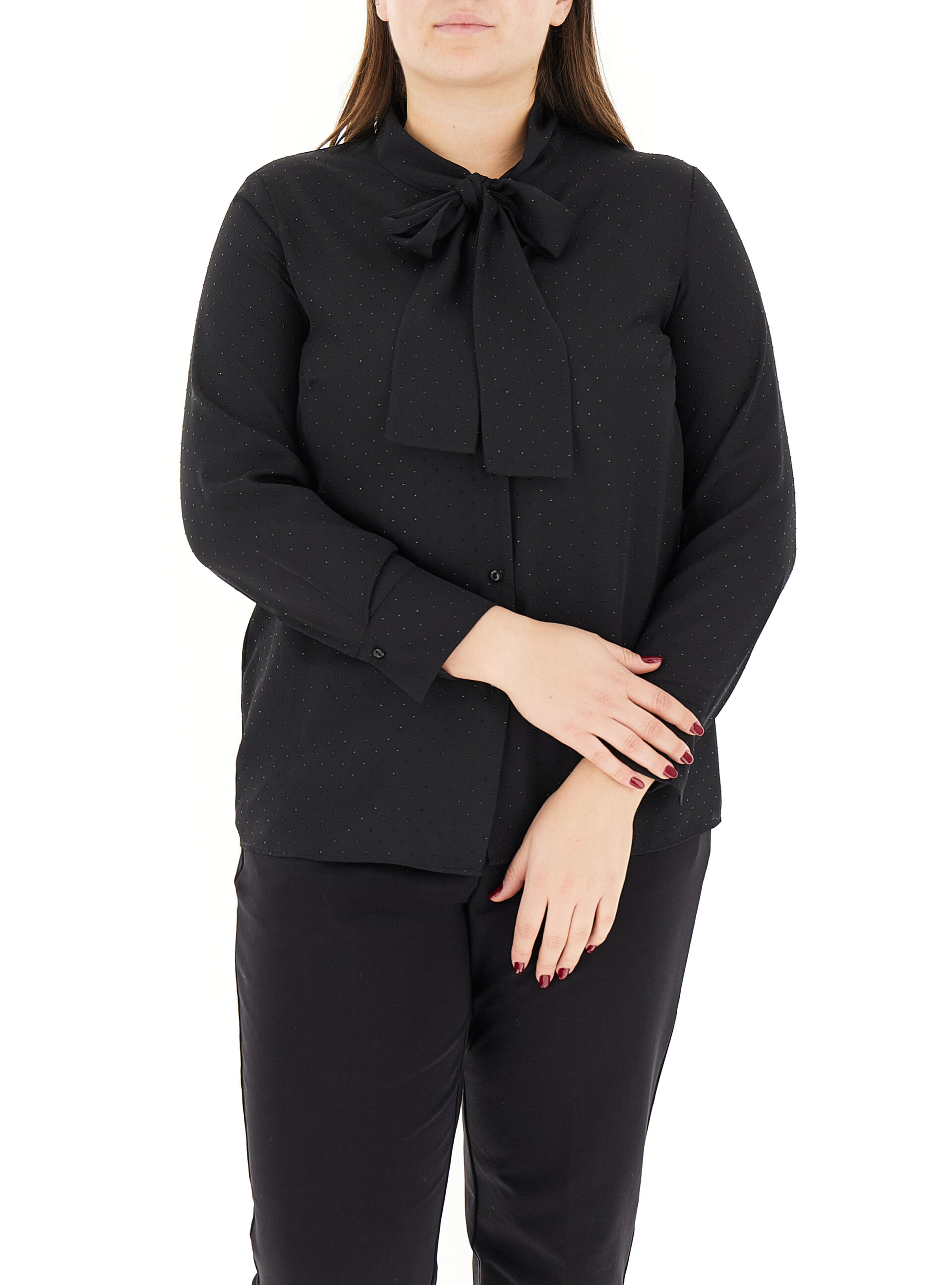 LUISA VIOLA Blusa con strass NERO