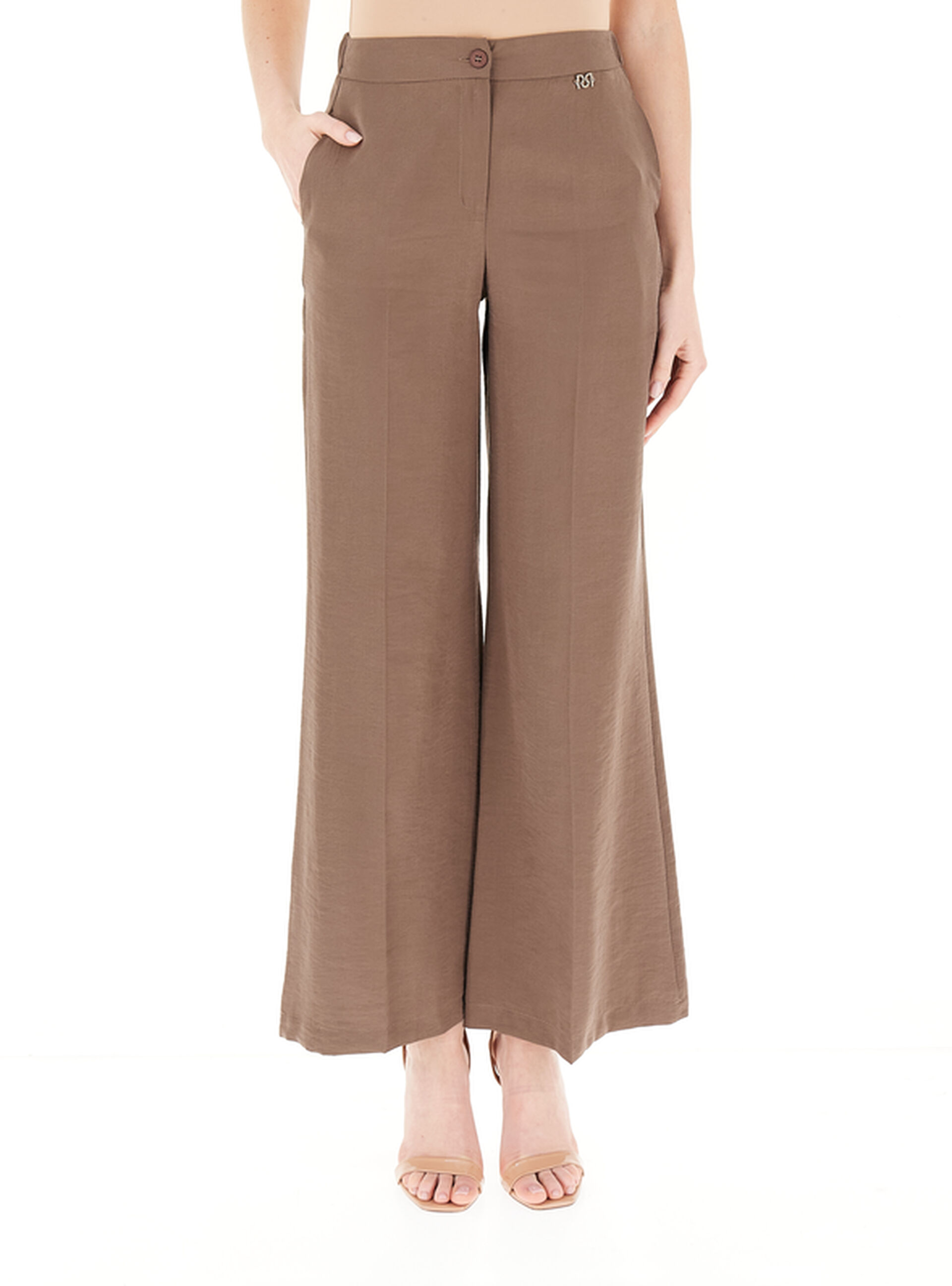 Pantalone flare MARRONE