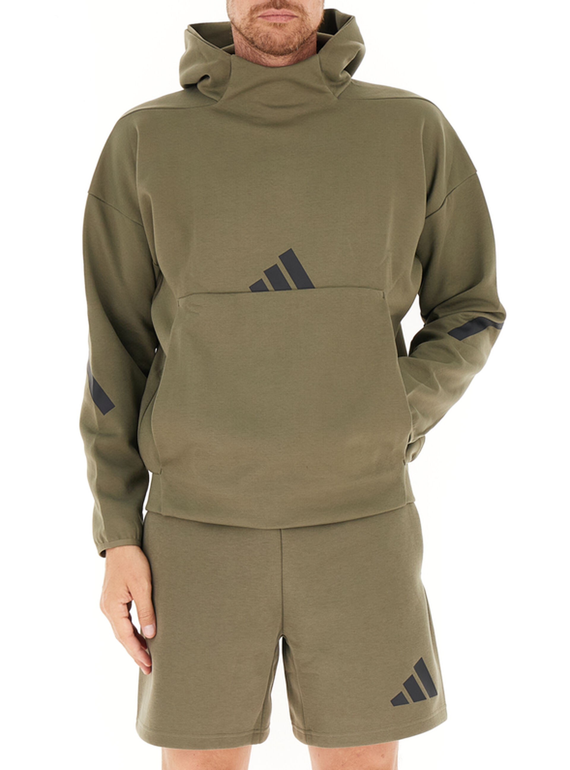 Felpa con cappuccio VERDE OLIVA L