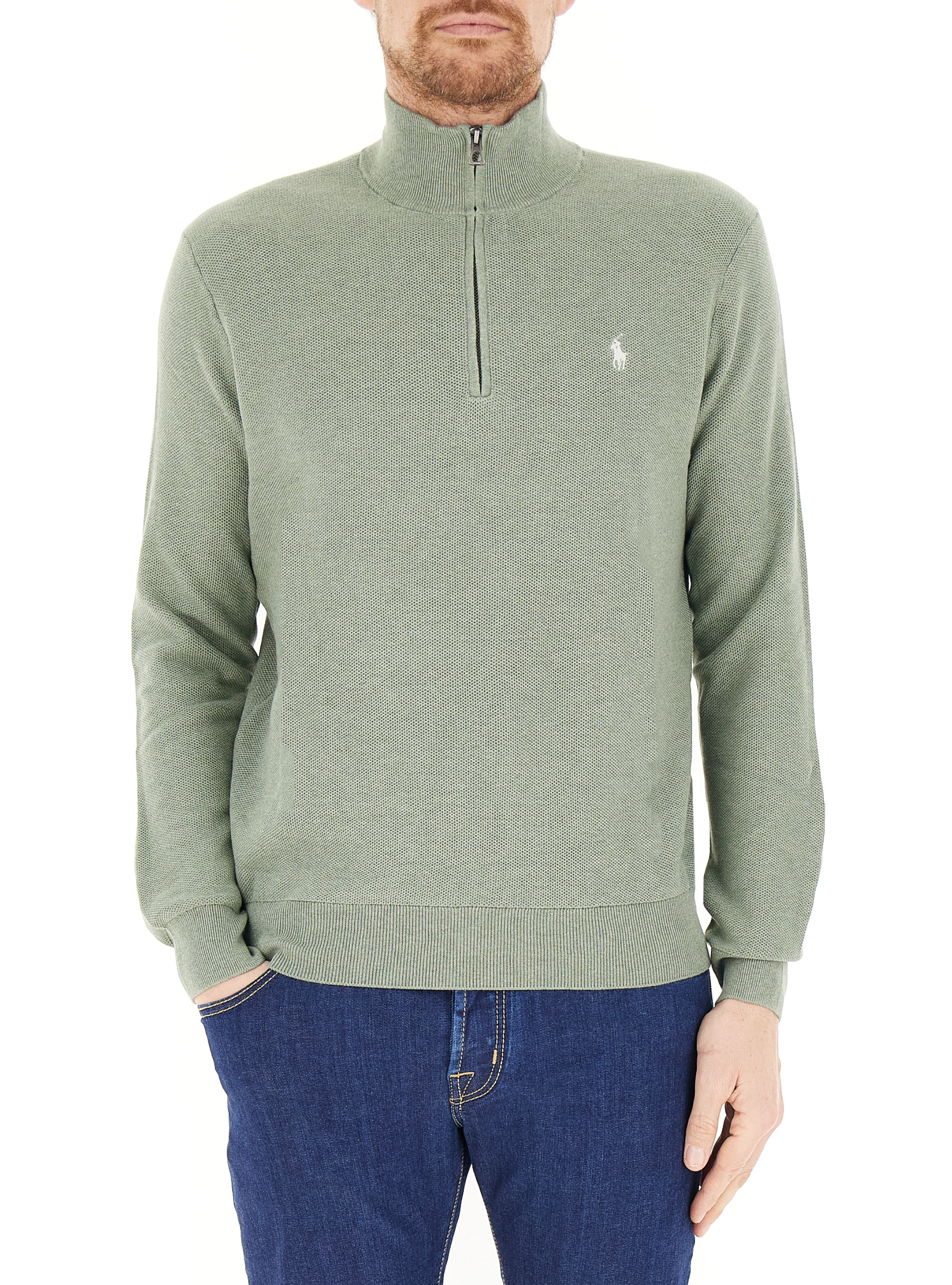 Maglione mezza zip POLO SALVIA XL