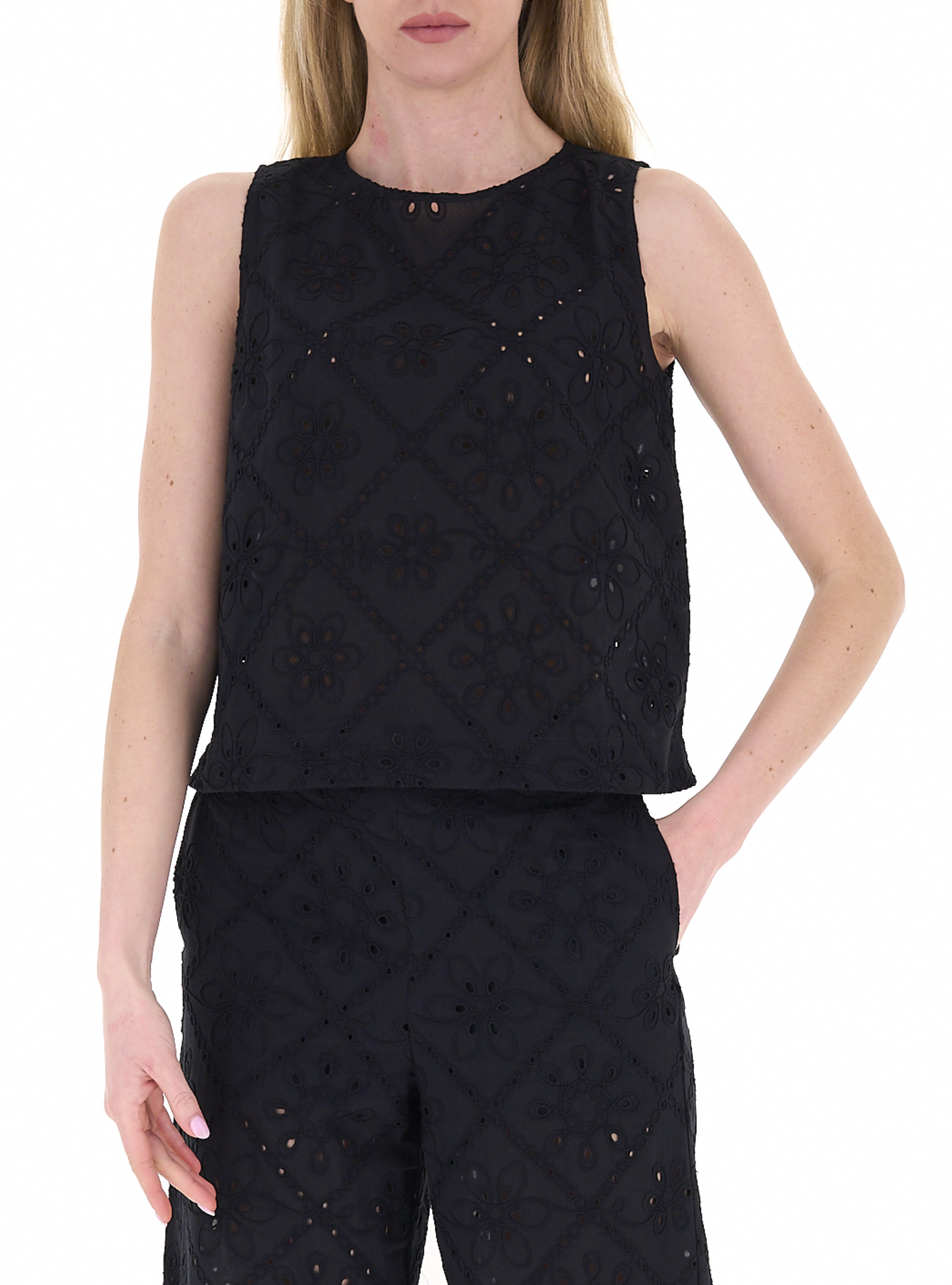 Marella Blusa in sangallo NERO