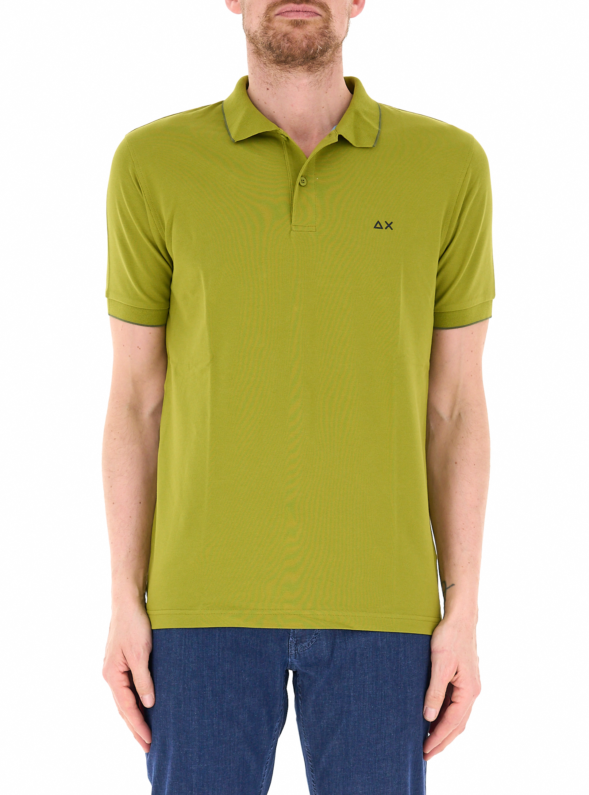 SUN68 Polo in cotone PISTACCHIO