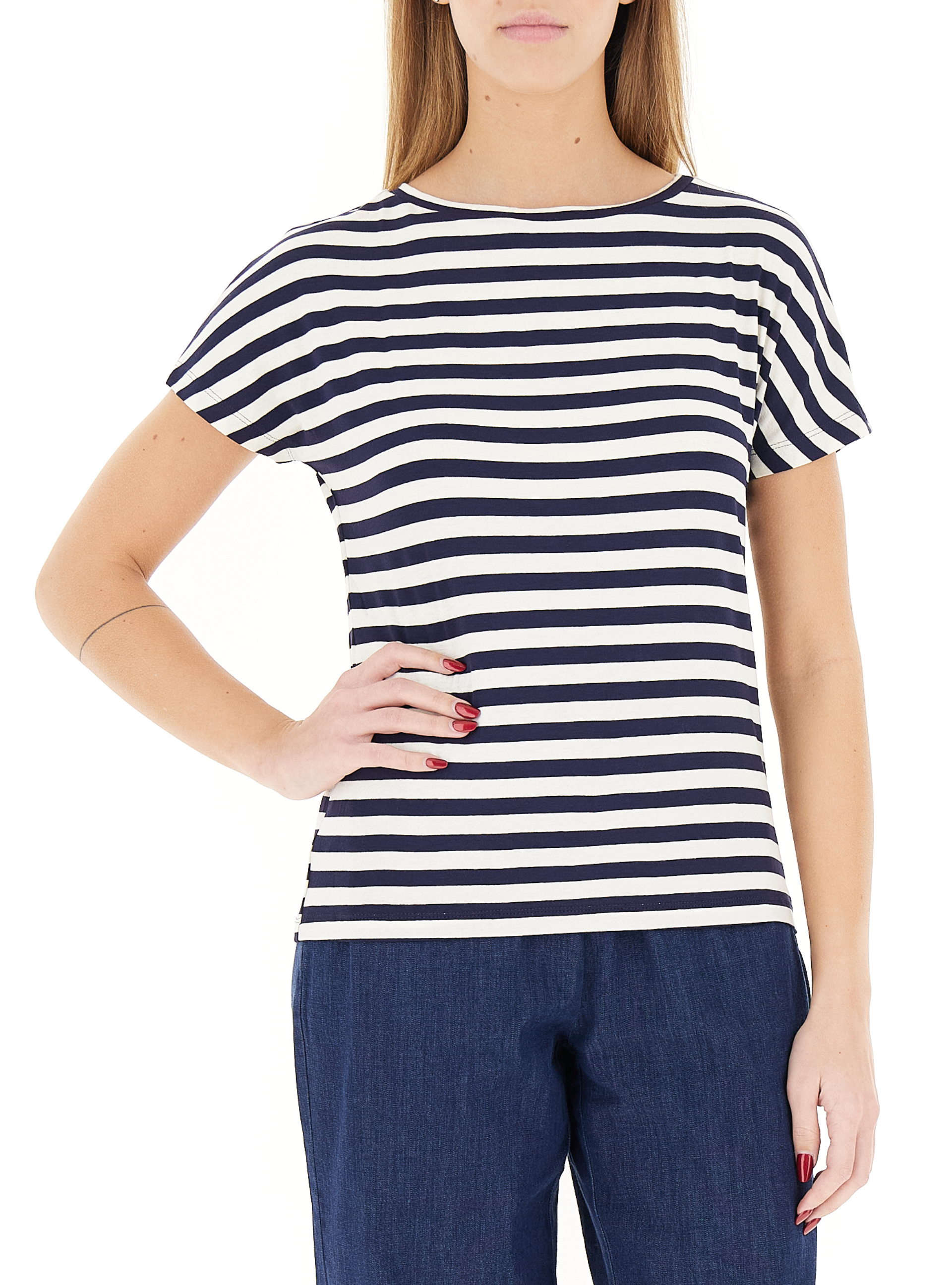 T-shirt a righe BLU NOTTE