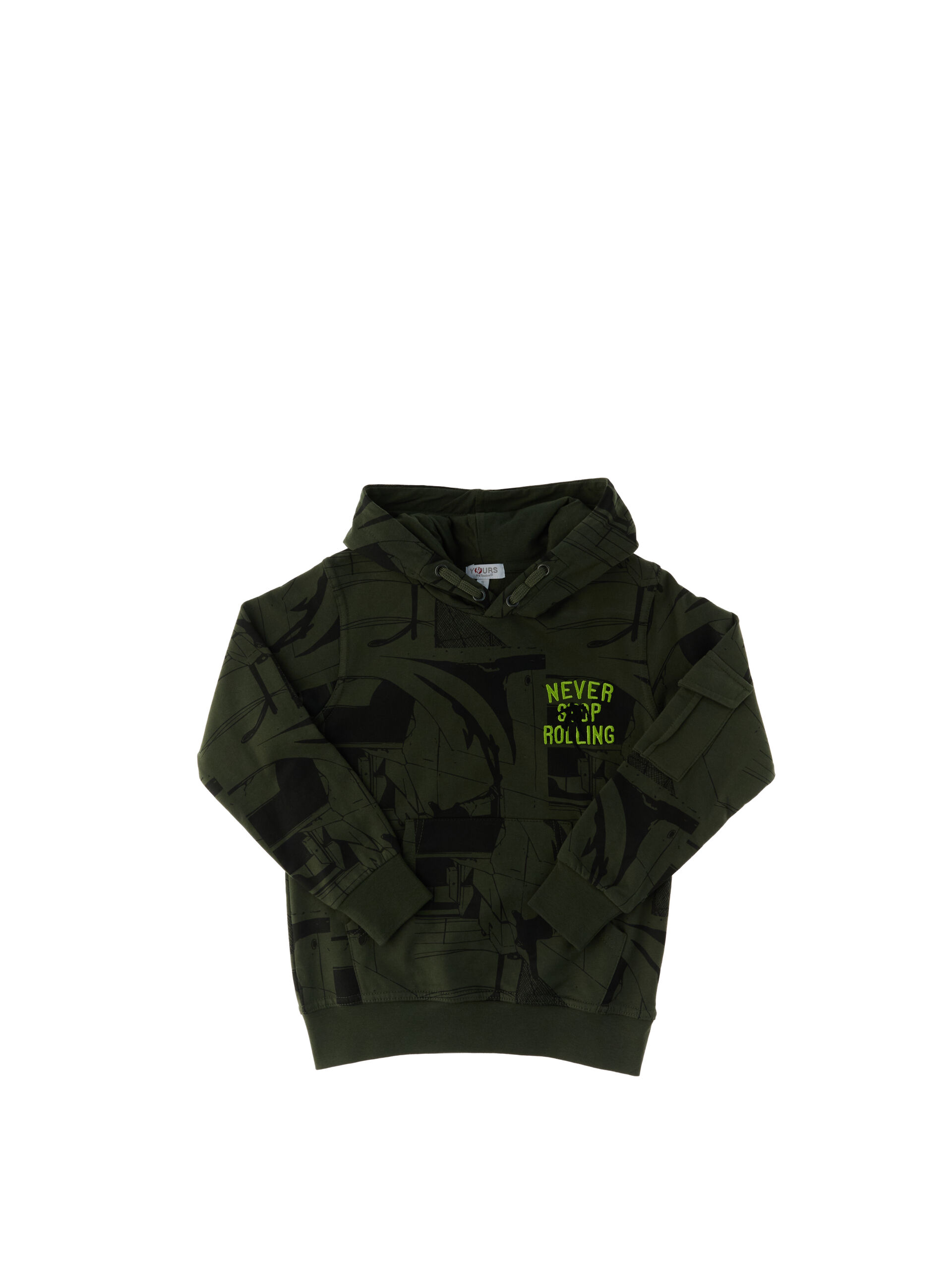 Felpa con cappuccio VERDE MILITARE