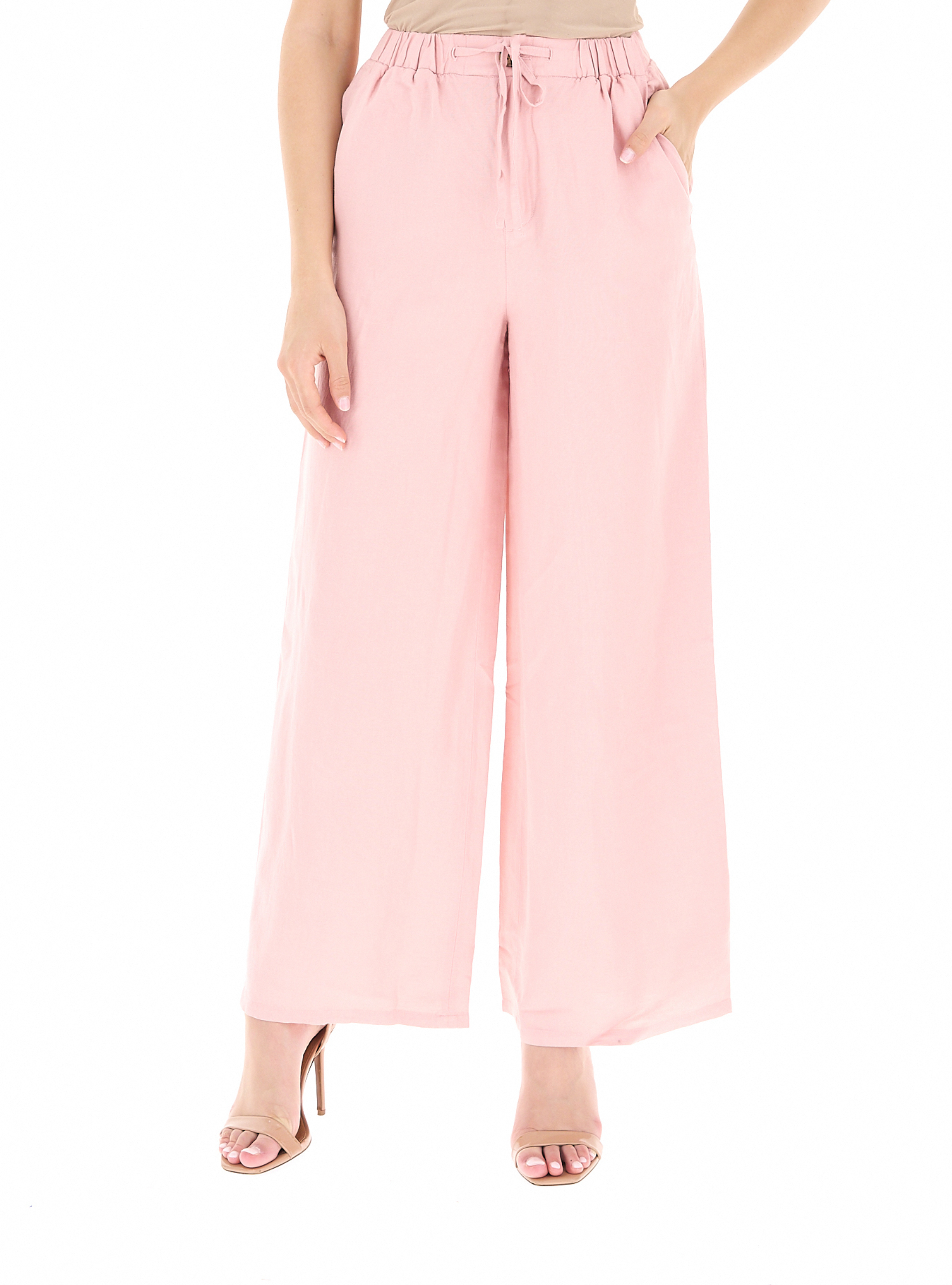 SUN68 Pantalone misto lino ROSA XL