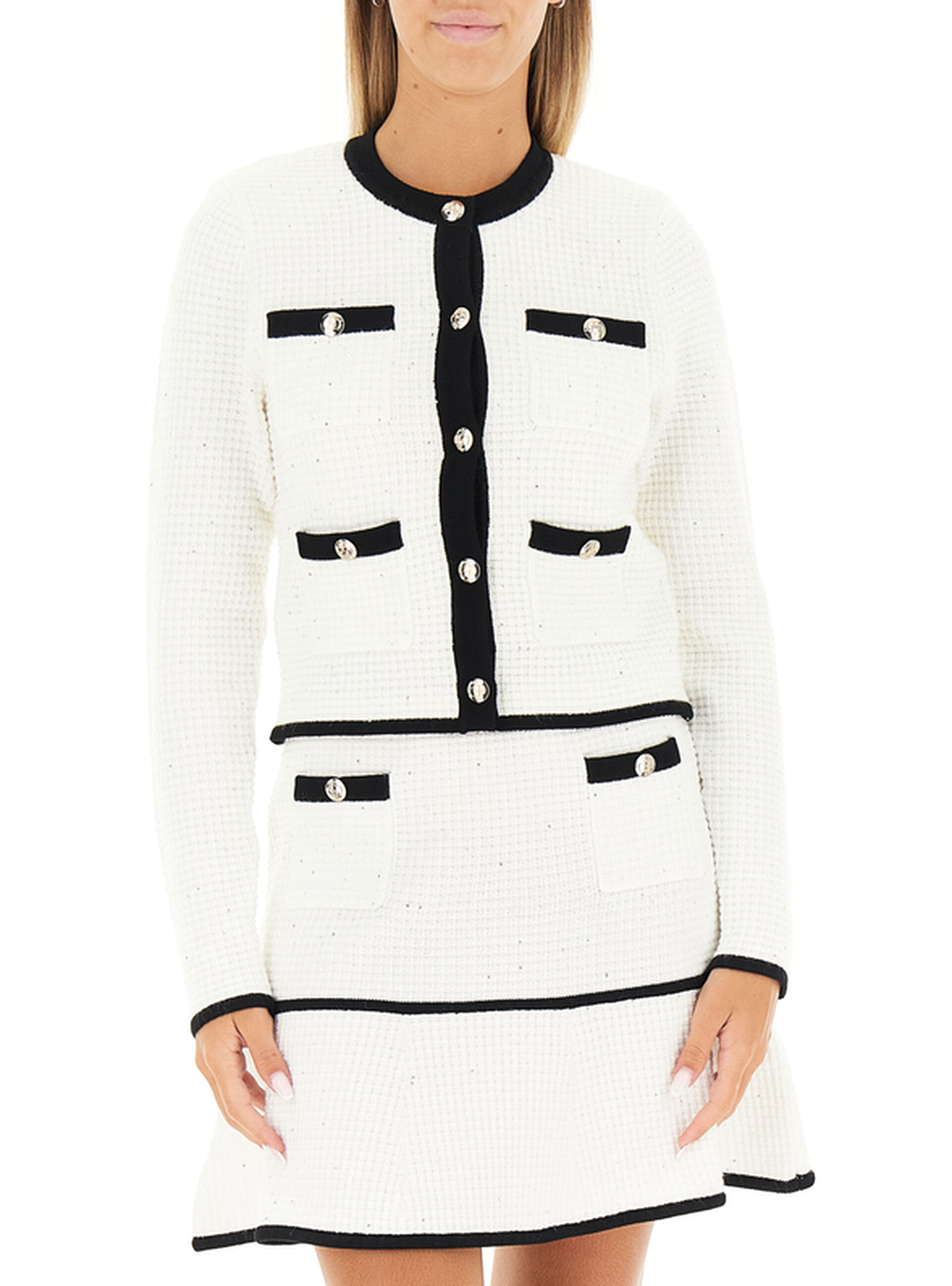 Cardigan con paillettes BIANCO