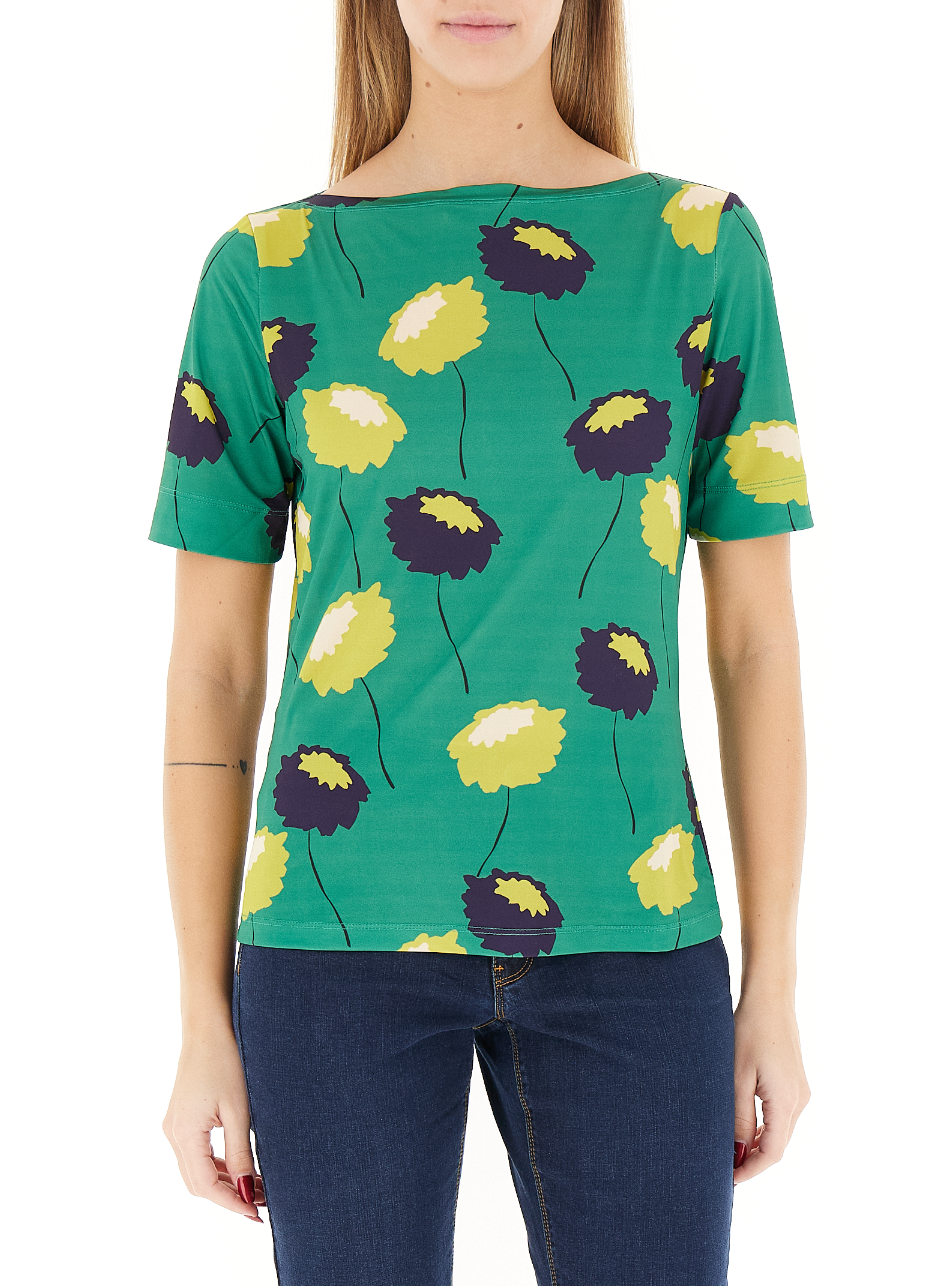 Blusa maniche corte VERDE