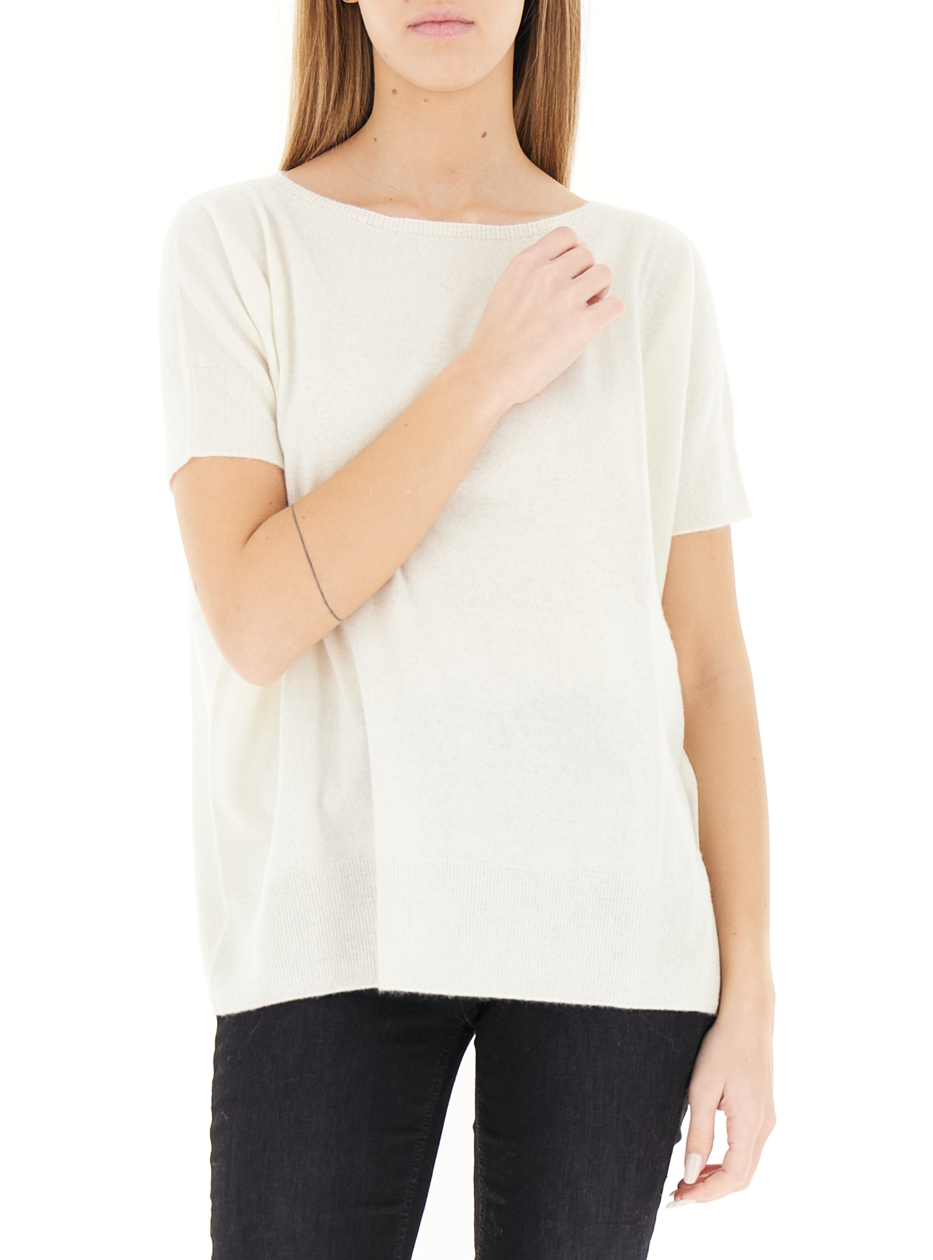 Maglia misto cashmere CHAMPAGNE UNI
