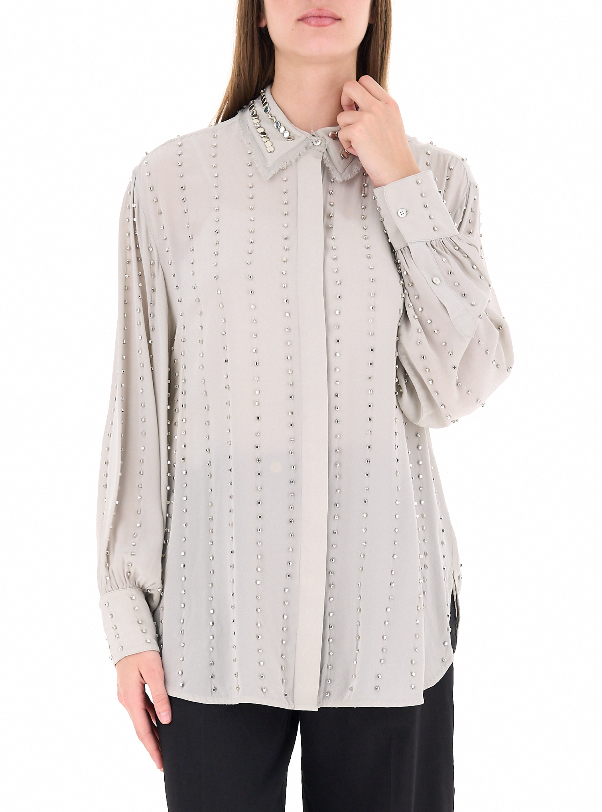 Blusa in viscosa GRIGIO CHIARO 42