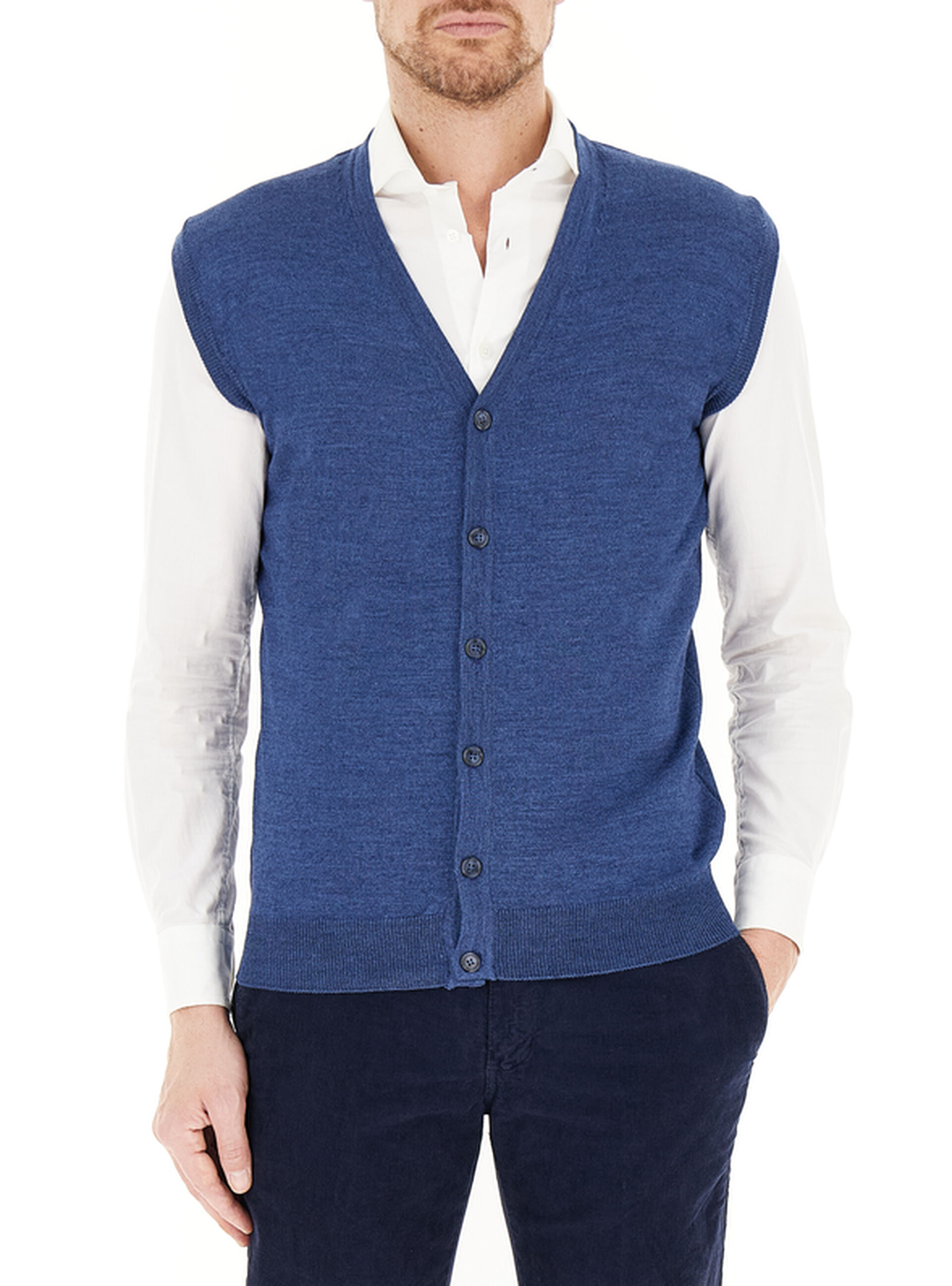 QB24 Gilet con bottoni BLU