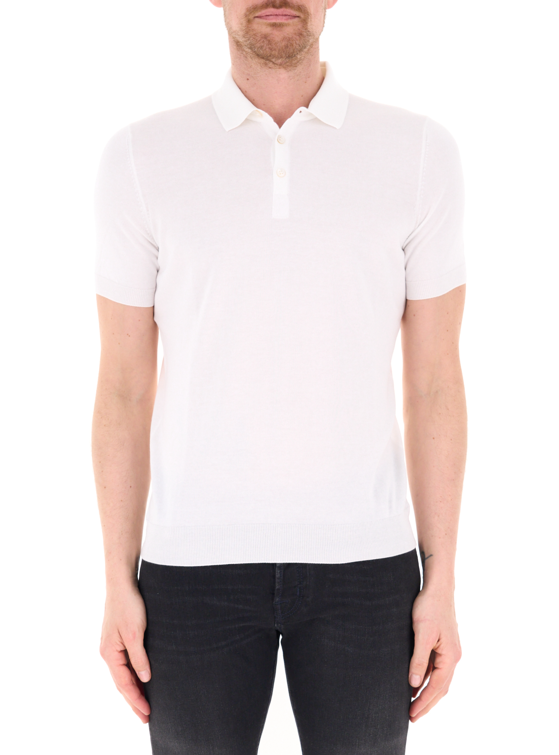 GRAN SASSO Polo in cotone BIANCO