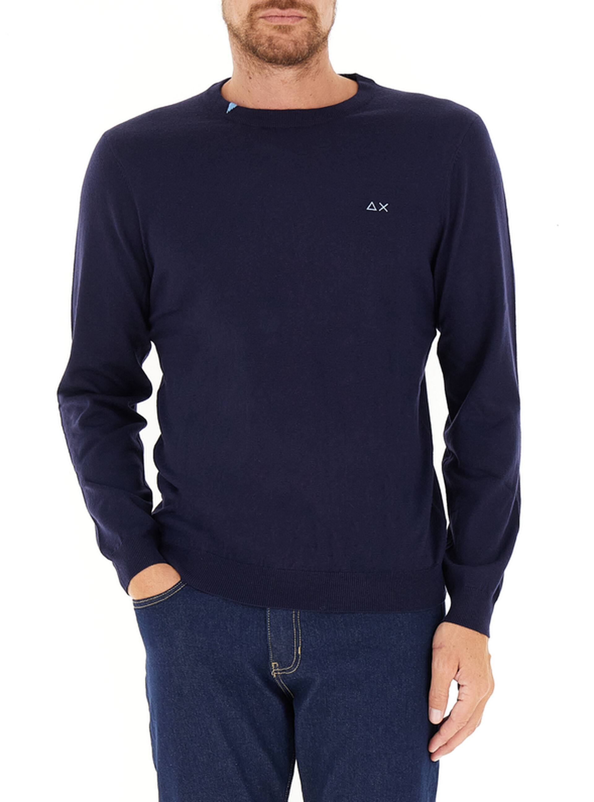 SUN68 Maglia misto lana BLU NAVY
