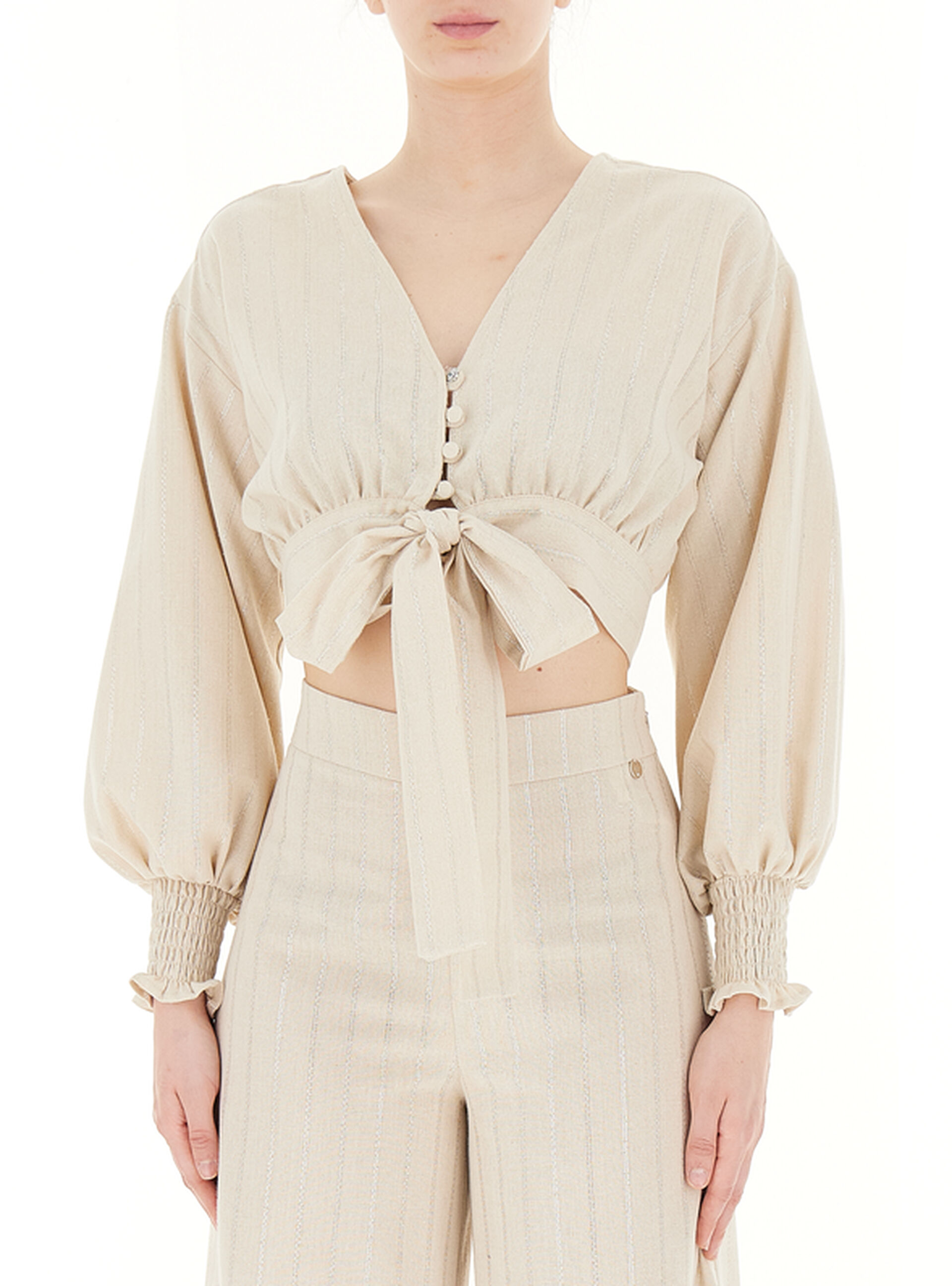 LIU JO Blusa misto lino BEIGE M