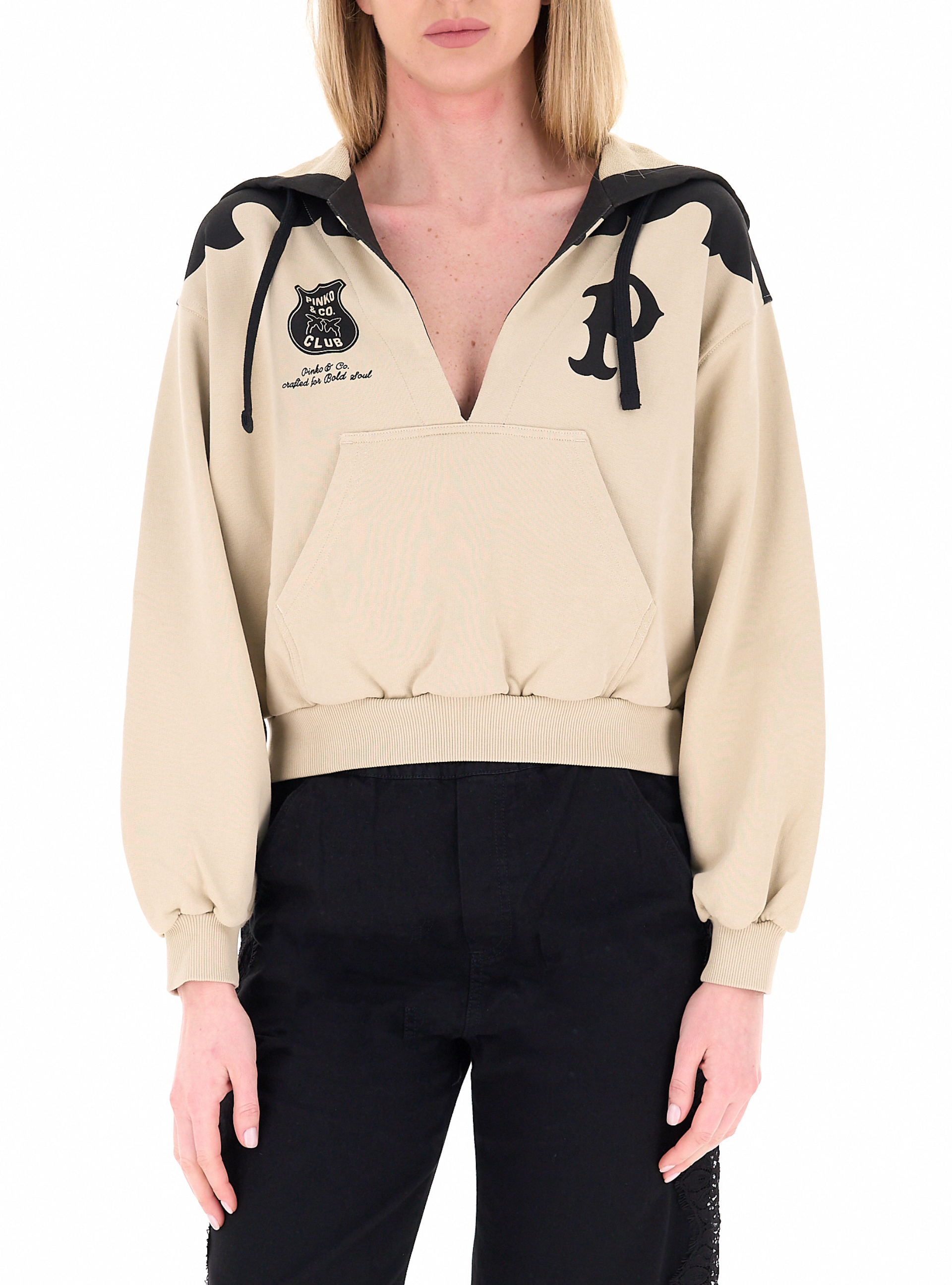 Pinko Felpa con cappuccio BEIGE S