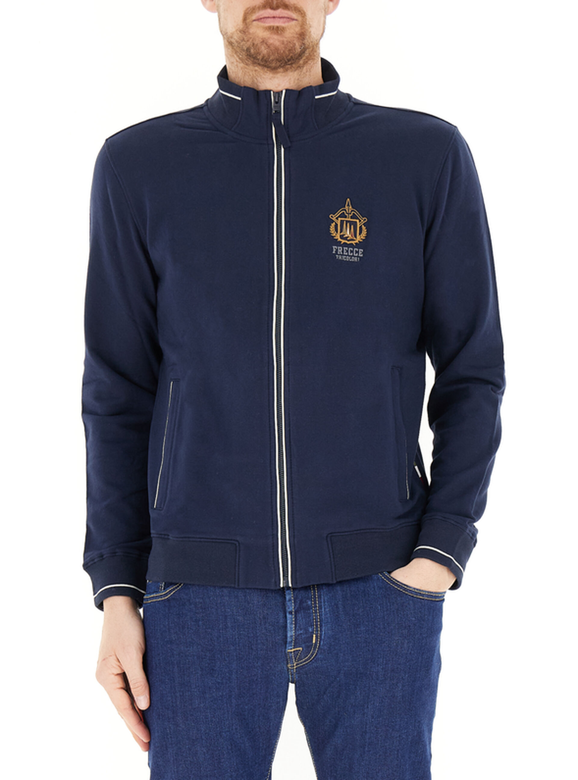 Felpa con zip BLU NAVY S