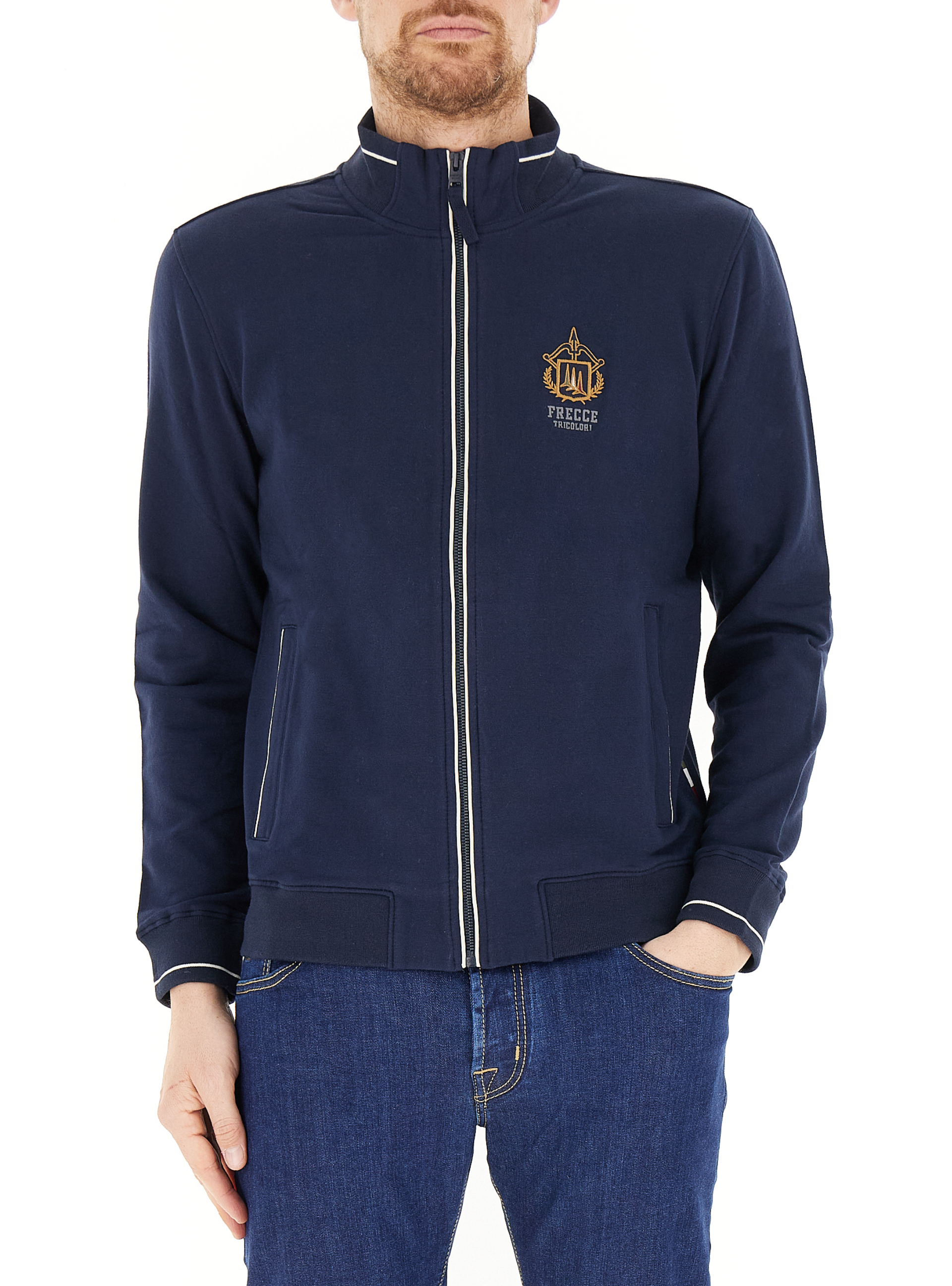 Felpa con zip BLU NAVY