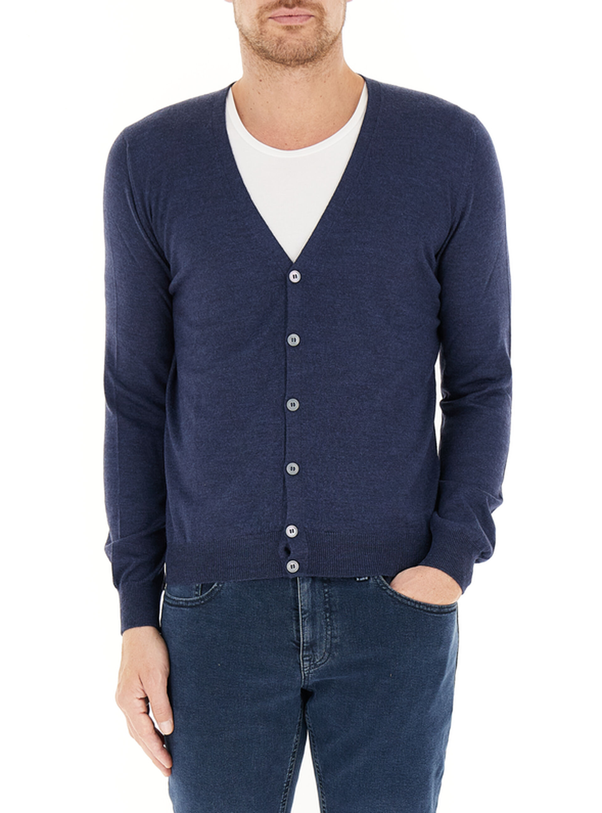 GRAN SASSO Cardigan in lana BLU 54