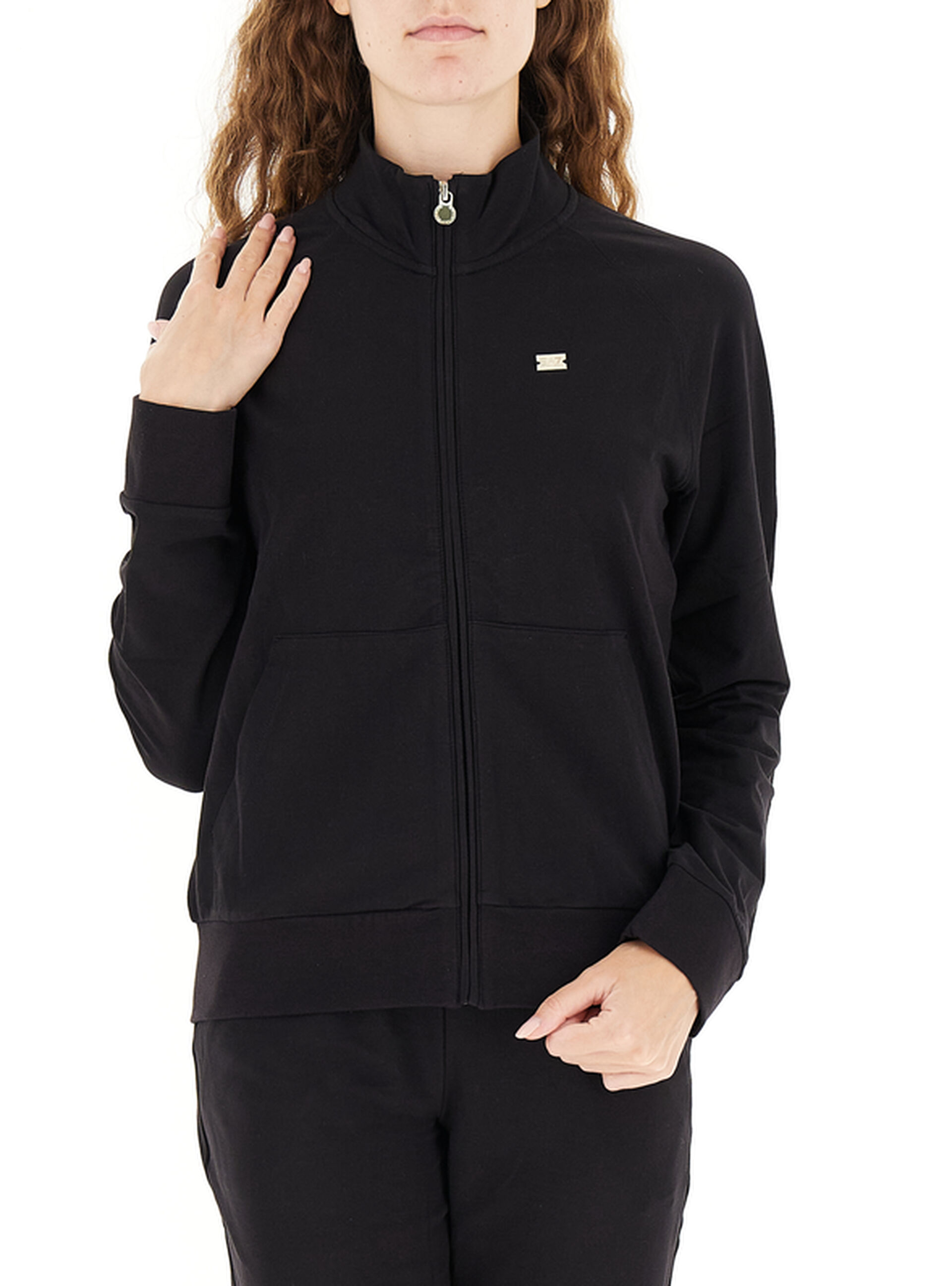 Felpa con zip NERO S