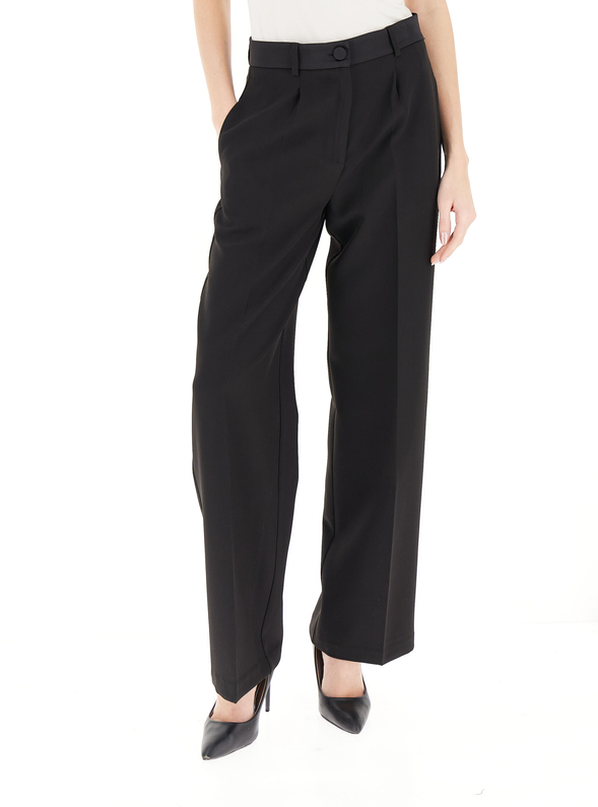 VICOLO Pantalone con inserti NERO