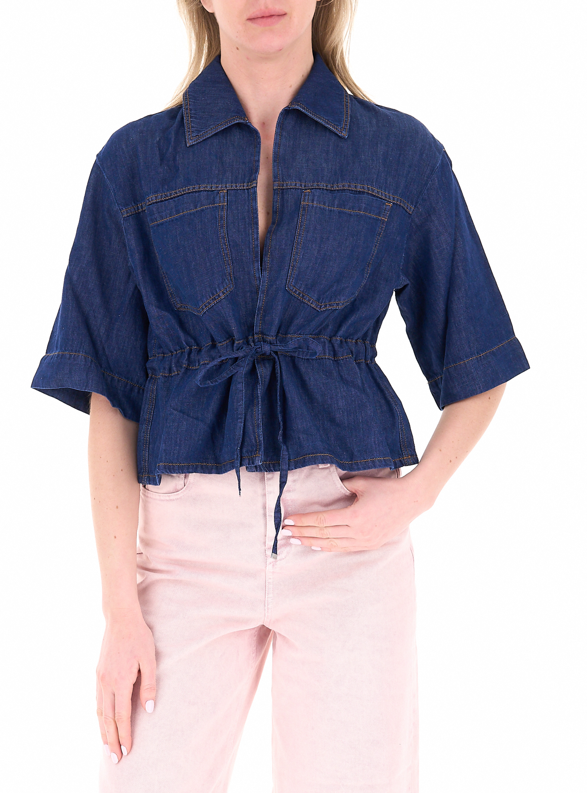 Camicia maniche 3/4 BLU SCURO 38