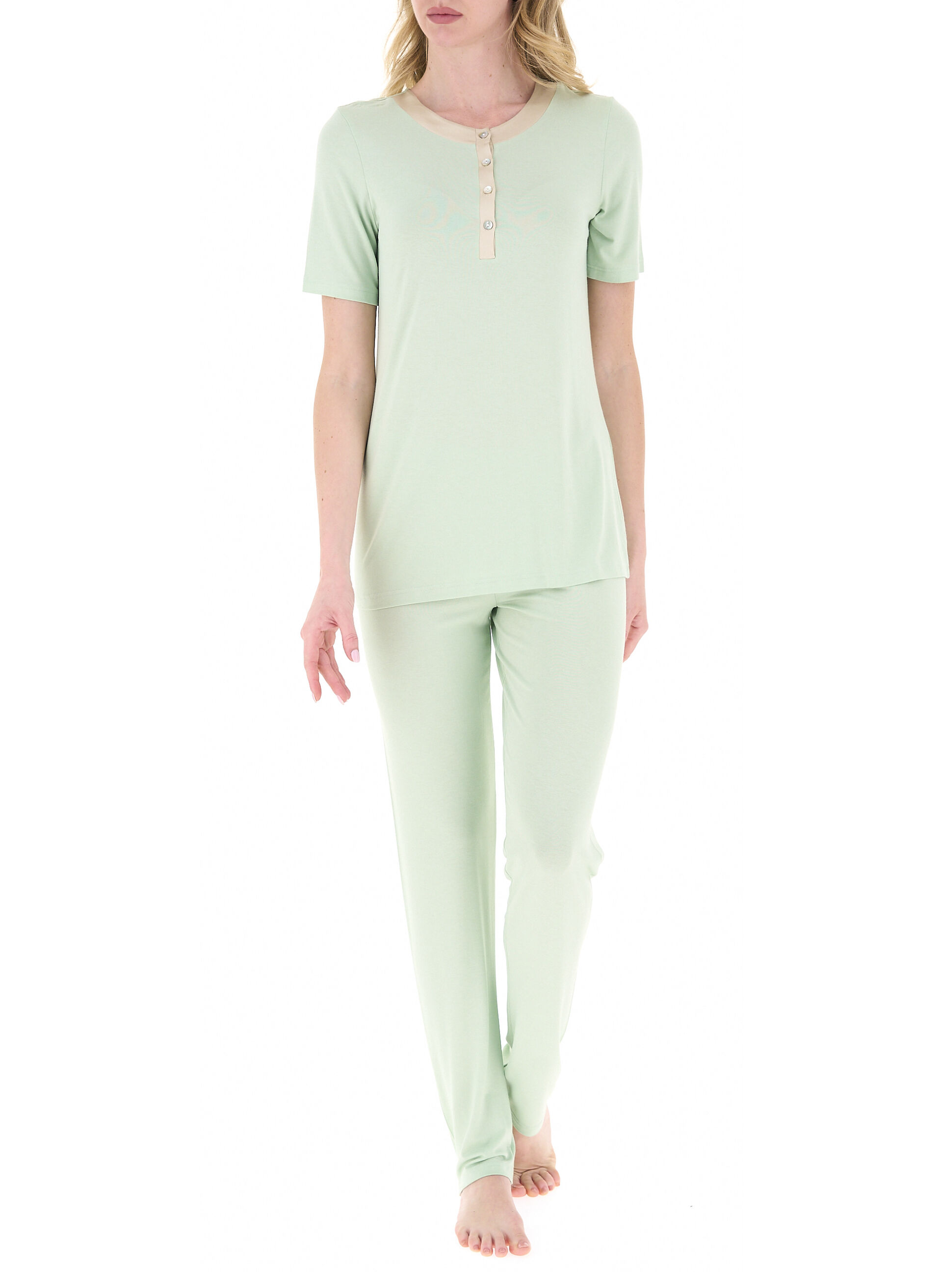 Pigiama in cotone VERDE MENTA 52