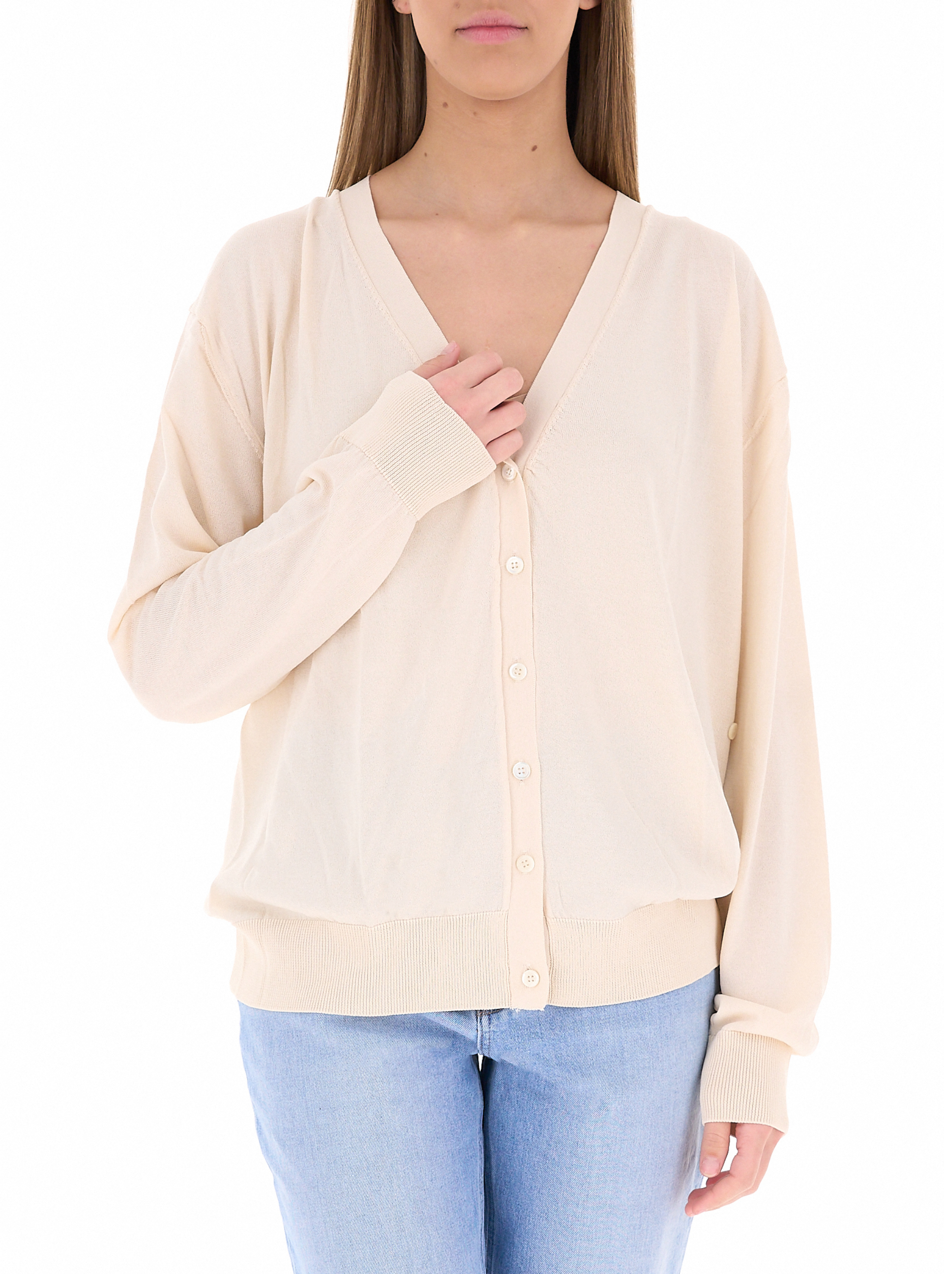 Cardigan in viscosa BURRO UNI