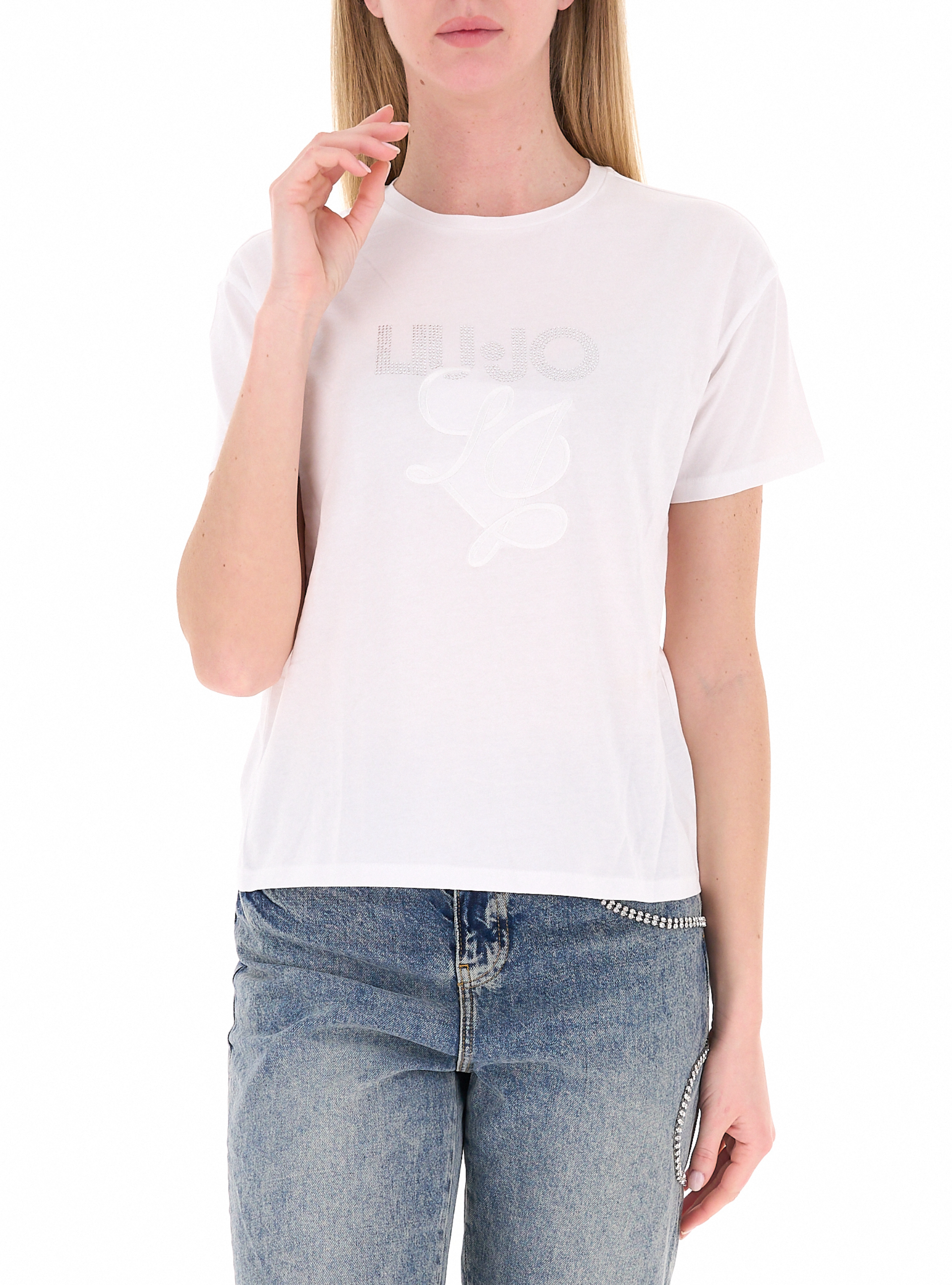 T-shirt con strass LIU JEANS