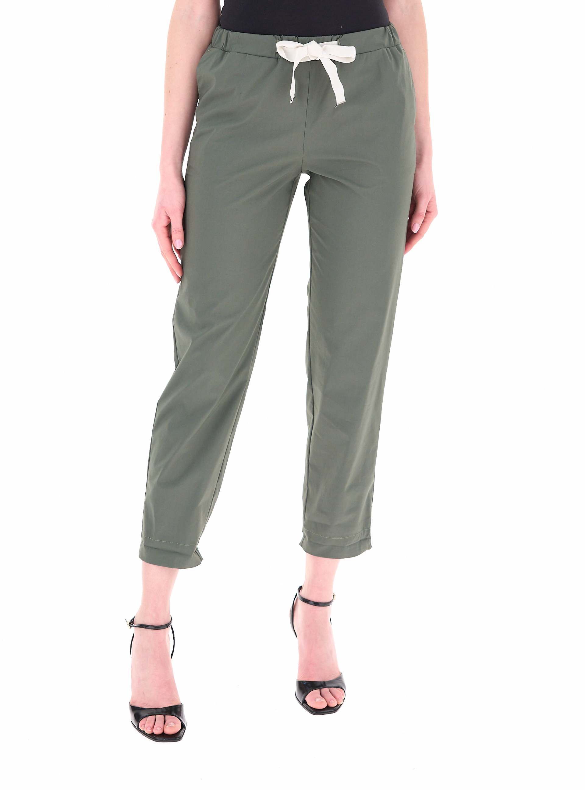 Pantalone a sigaretta VERDE MILITARE S