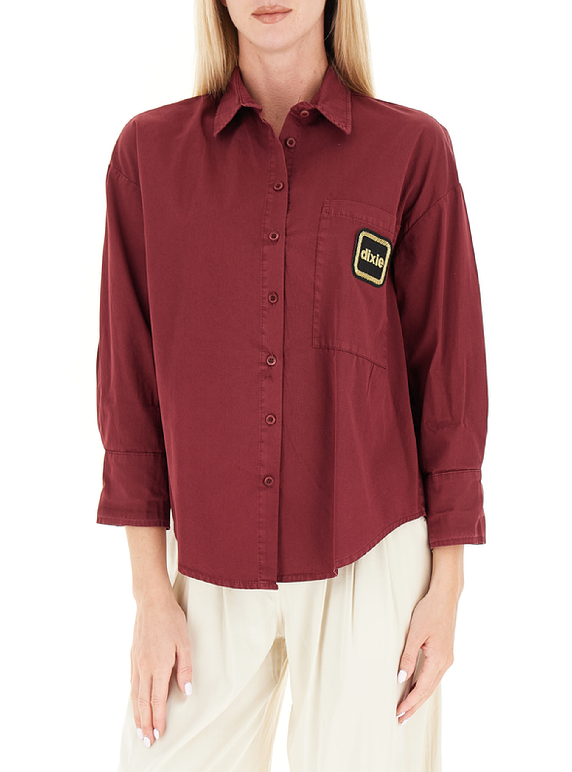 Dixie Camicia in cotone BORDEAUX M