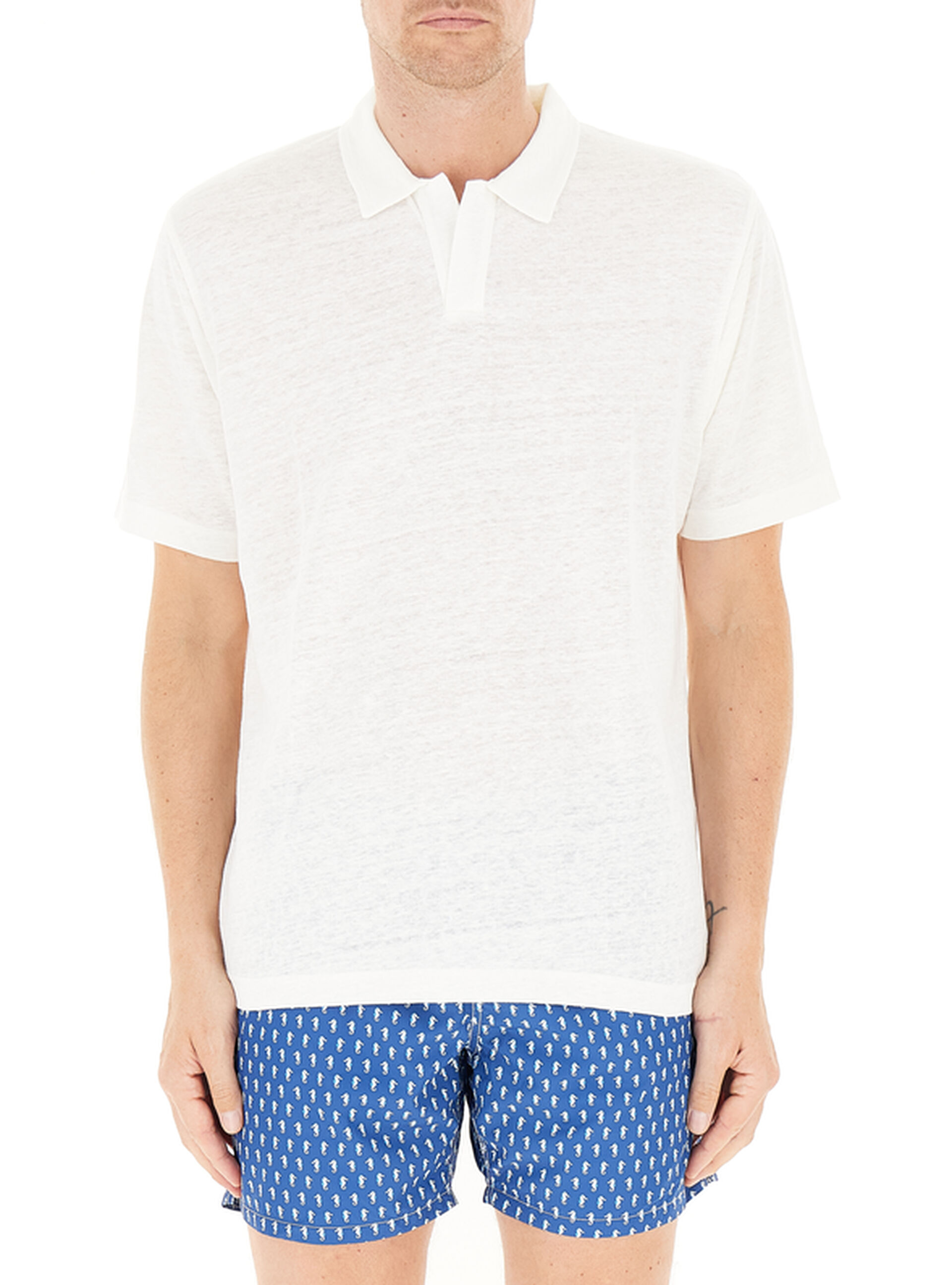Polo in lino BIANCO