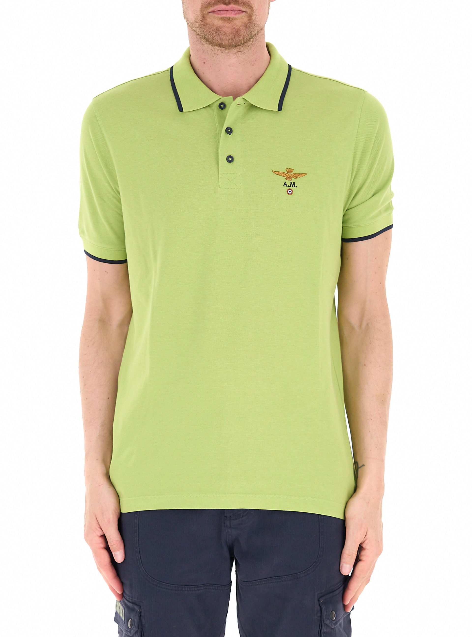 Polo maniche corte VERDE LIME XL